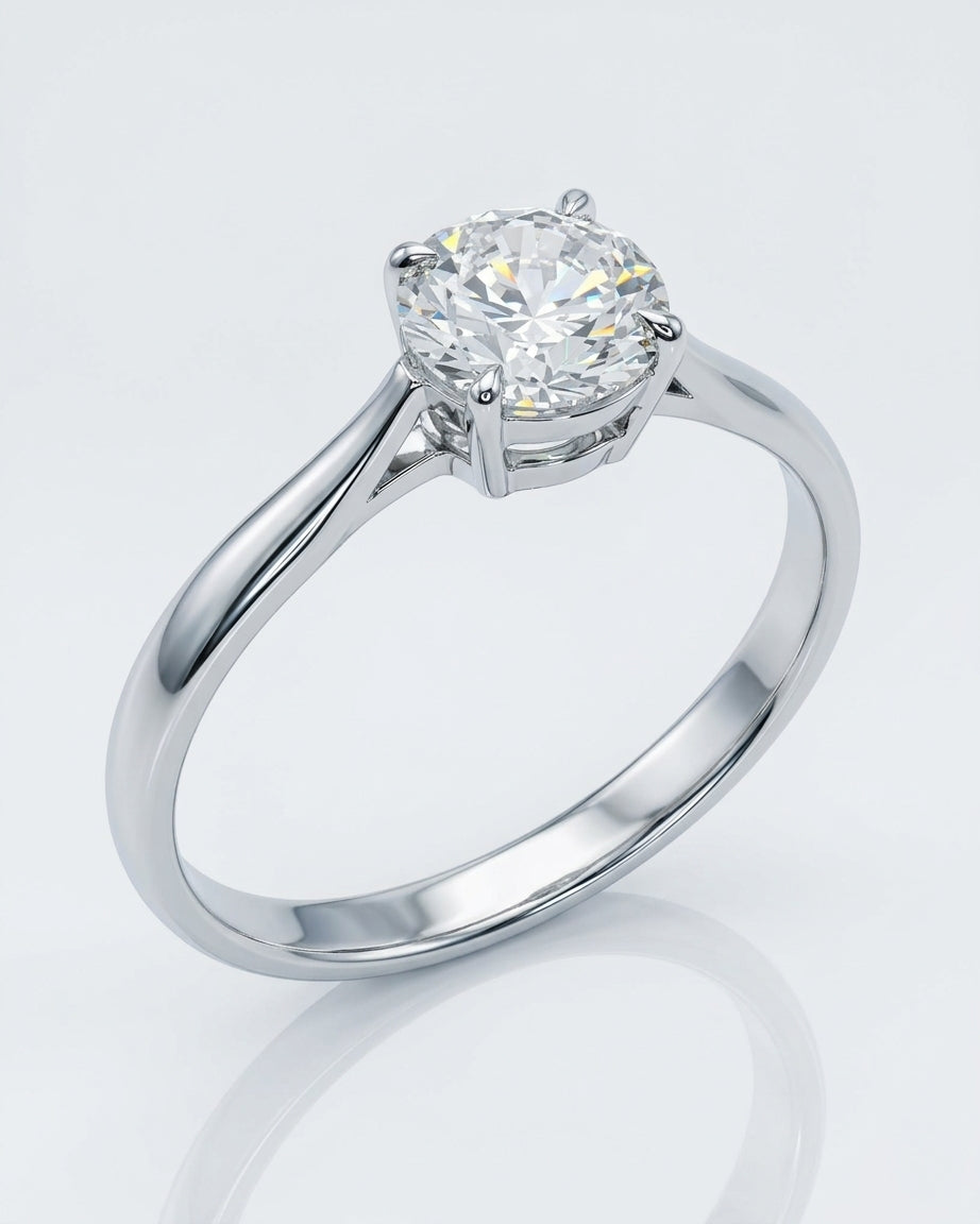 Gallery Solitaire Engagement Ring – Pinched Band