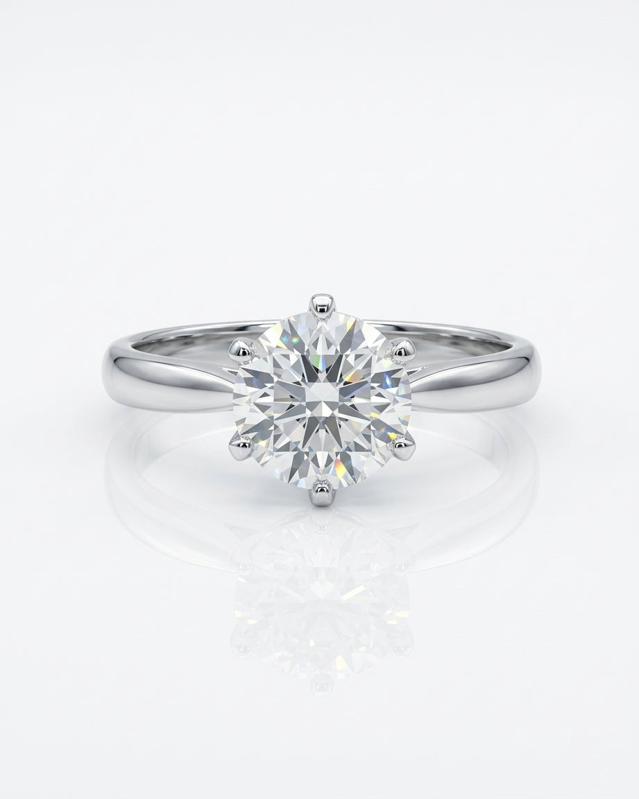 Tulip Solitaire Engagement Ring – Pinched Band