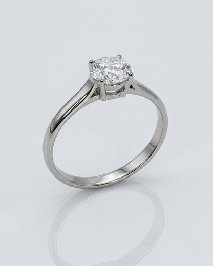 Gallery Solitaire Engagement Ring – Rounded Band