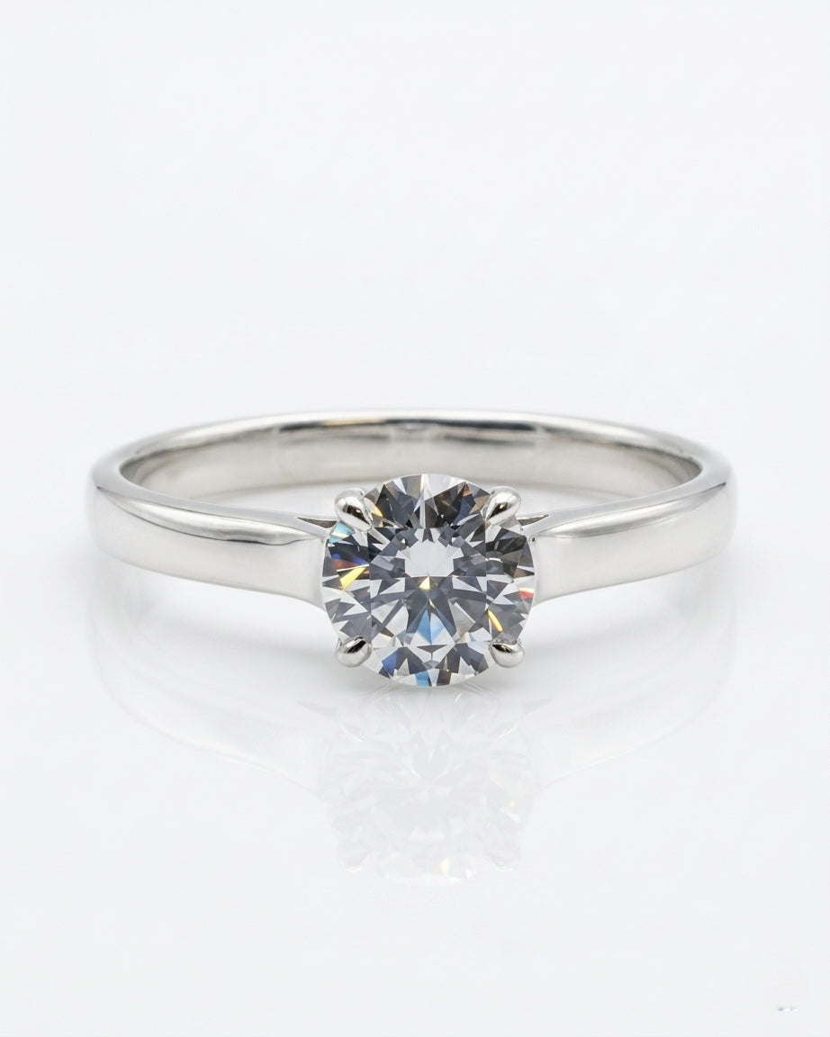 Gallery Solitaire Engagement Ring – Rounded Band