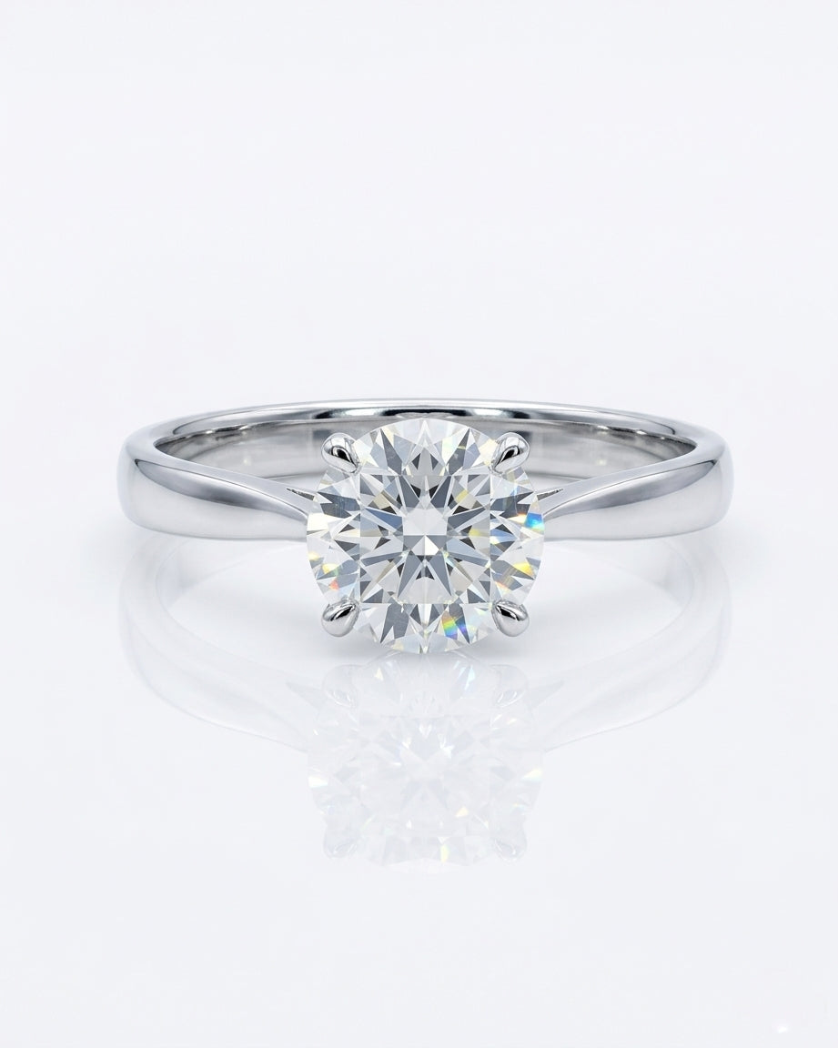 Gallery Solitaire Engagement Ring – Pinched Band