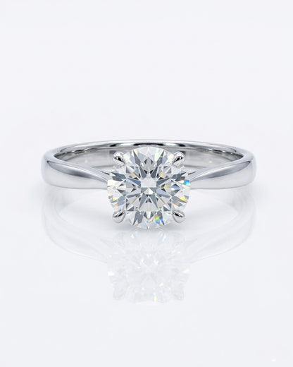 Gallery Solitaire Engagement Ring – Pinched Band