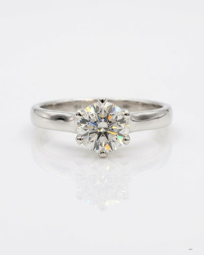 Tulip Solitaire Engagement Ring – Rounded Band
