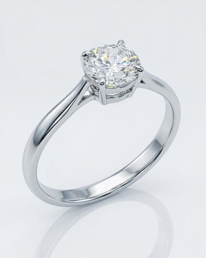 Gallery Solitaire Engagement Ring – Pinched Band