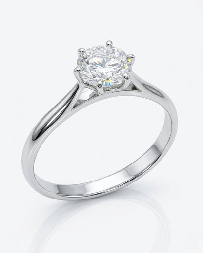 Tulip Solitaire Engagement Ring – Pinched Band