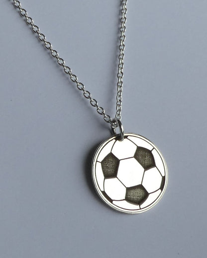 Soccer Ball - silver necklace